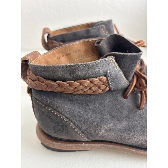 Born Temple Ankle Boots Suede and Leather Size 6.5 - Picture 2 of 9